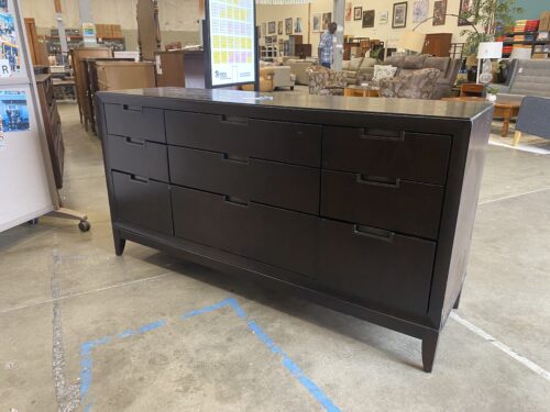 KLAUSSNER Nikka Black Walnut Mid-Century 9 Drawer Dresser
