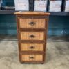Retro Wicker 4 Drawer End Table