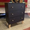 Stout Shallow Black 3-Drawer Side Dresser