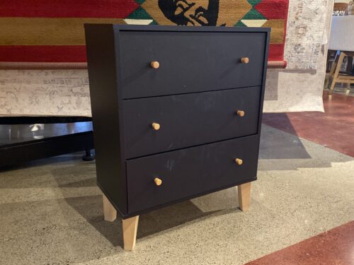 Stout Shallow Black 3-Drawer Side Dresser