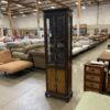 Dark Wood Display Cabinet with Burled Doors