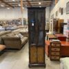 Dark Wood Display Cabinet with Burled Doors