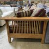 BASSETT Mission Style Wood Framed Stripe Cushion Sofa