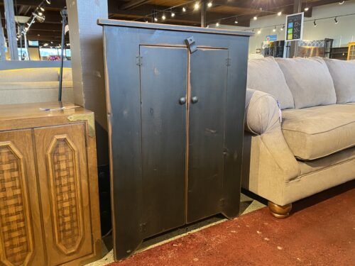 Rustic Black Corner Cabinet w/ Primitive Latch