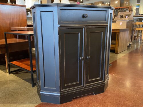 Wee Black Trapezoidal Single Drawer Cabinet