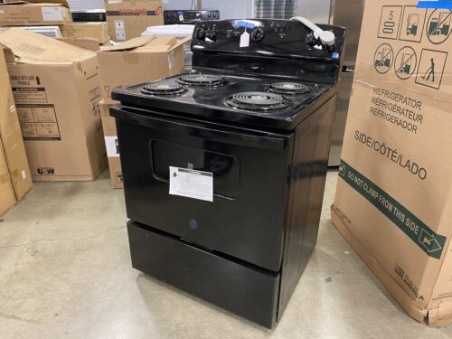 NEW! GE Black 4 Burner Electric Range Model #JBS160DM5BB