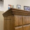 Rolling Carved Oak Armoire (No Shelves)