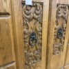 Rolling Carved Oak Armoire (No Shelves)