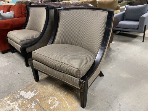 DREXEL  Heritage Vintage Striped Lounge Chair