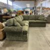 J ROYALE Olive Green Paisley Patterned L Sectional