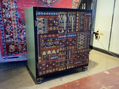 Sage Green Boho Patterned Cabinet