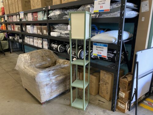 Square Spring Green Shelf Lamp