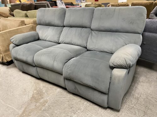 Light Blue 3-Seat Manual Reclining Sofa