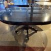 PIER 1 Oval Shaped Wood Dining Table with Glass Top