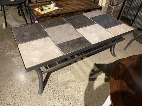 Outdoor Cut Stone Tile Top Coffee Table