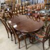 Cherry Wood Dining Table with Set of 6 Floral Chairs