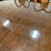 Cherry Wood Dining Table with Set of 6 Floral Chairs
