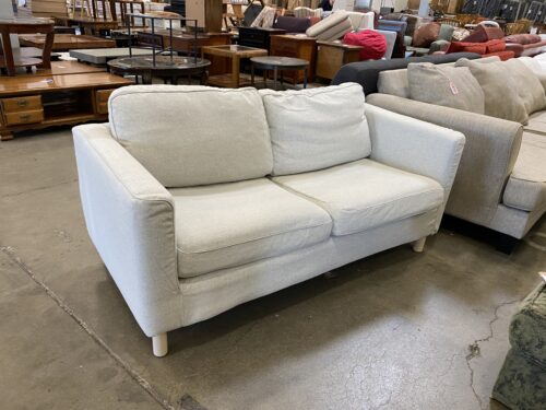 IKEA White Square Fabric Loveseat