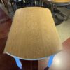 Farmhouse Style Drop Leaf Round Dining Table - White and Natural