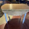 Farmhouse Style Drop Leaf Round Dining Table - White and Natural