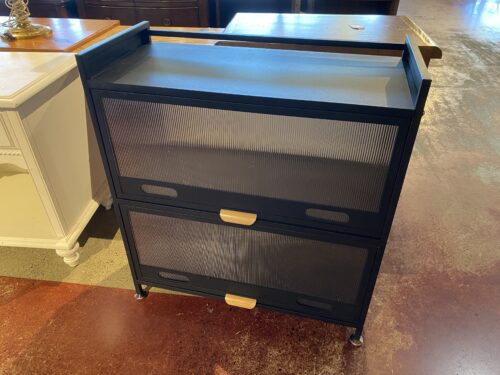 Modern Steel Two Door Cabinet with Wheel Option
