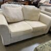 Light Beige Suede Loveseat