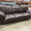 Espresso Brown Faux Leather Large Sofa
