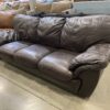 Espresso Brown Faux Leather Large Sofa