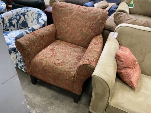 Red Paisley Wide Armchair