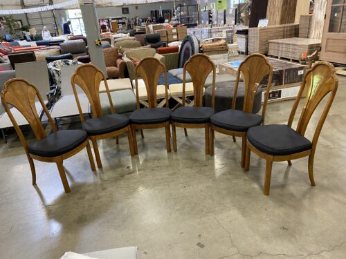 HENREDON Gloss Walnut Shell Dining Chair Set of 6