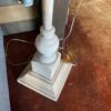 White Distressed Floor Lamp with Drum Shade