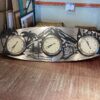 Three Clock Metal Wall Art with Rainier Background