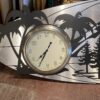 Three Clock Metal Wall Art with Rainier Background