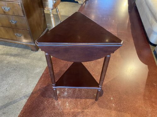 BOMBAY Triangular Three Sided Drop Leaf Accent Table