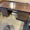 Mid-Century Desk with Six Drawers