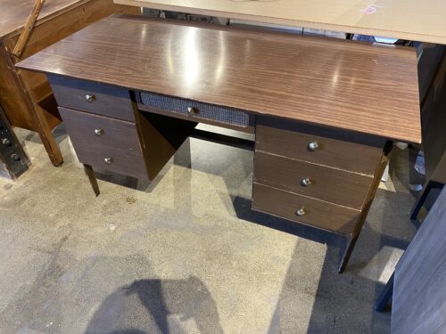 Mid-Century Desk with Six Drawers