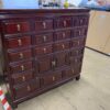 Dark Cherry Wood Chinoisere Apothecary Drawers