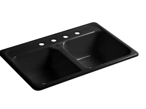 NEW! KOHLER Cast Iron Self Rimming Sink, 4 Holes
