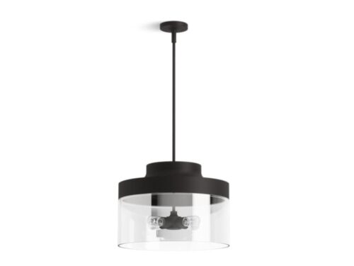NEW! KOHLER Purist 4 Light Glass and Steel Pendant