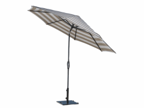 NEW! SUNVILLA 10’ Auto-Tilt Market Umbrella with Tan Stripes