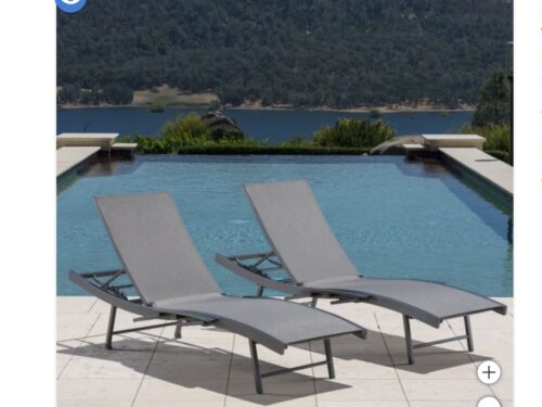 NEW! SUNVILLA Commercial Sling Wave Chaise Lounge - 2 Pack