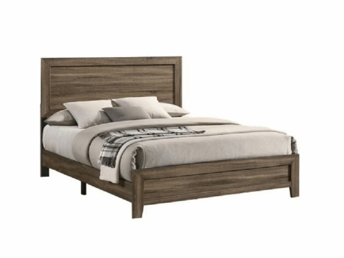 NEW! Dark Walnut Wood Panel Bed - King