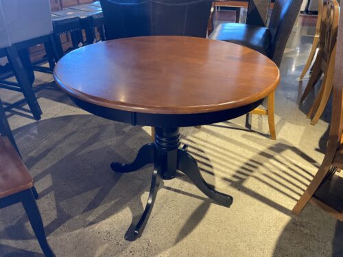 Round Solid Wood Table Top with Pedestal Base