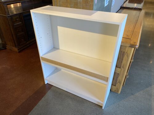 Classic White Bookcase with Three Adjustable Shelves