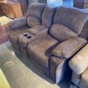 Plush Brown Double Recliner with Center Console
