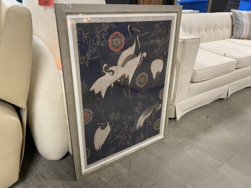MINDTHEGAP "Tsuru Indigo" Framed Fabric Art