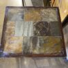 Slate Stone Stop Side Table with Wood Legs