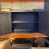 Dark Upper Cabinet with Chevron Wood Pattern