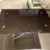 Black Glass Top Adjustable Table with Chrome Base