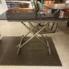 Black Glass Top Adjustable Table with Chrome Base